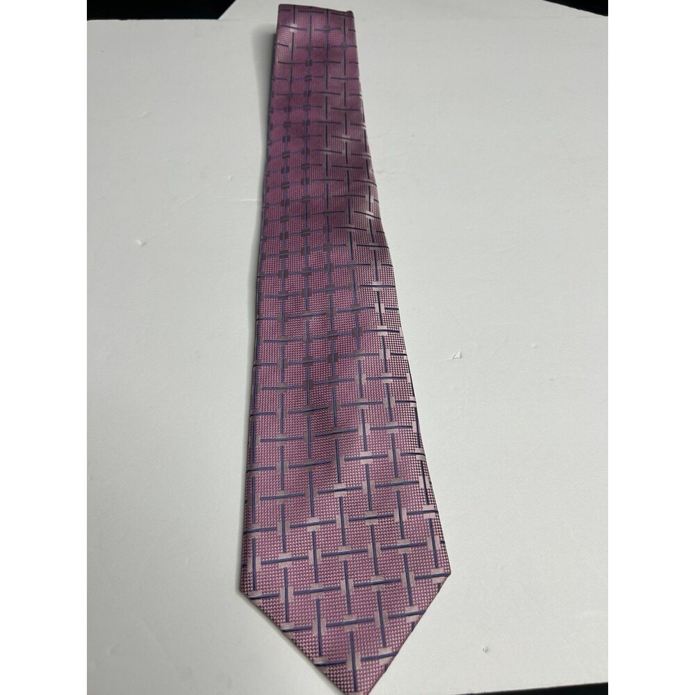 Lavender Pink and Blue design Silk Tie
